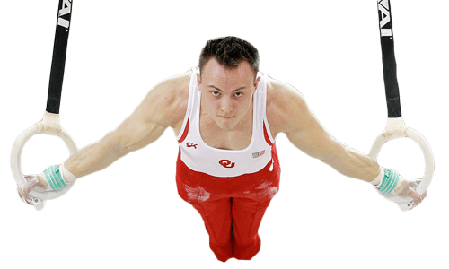 Gymnasts using rings